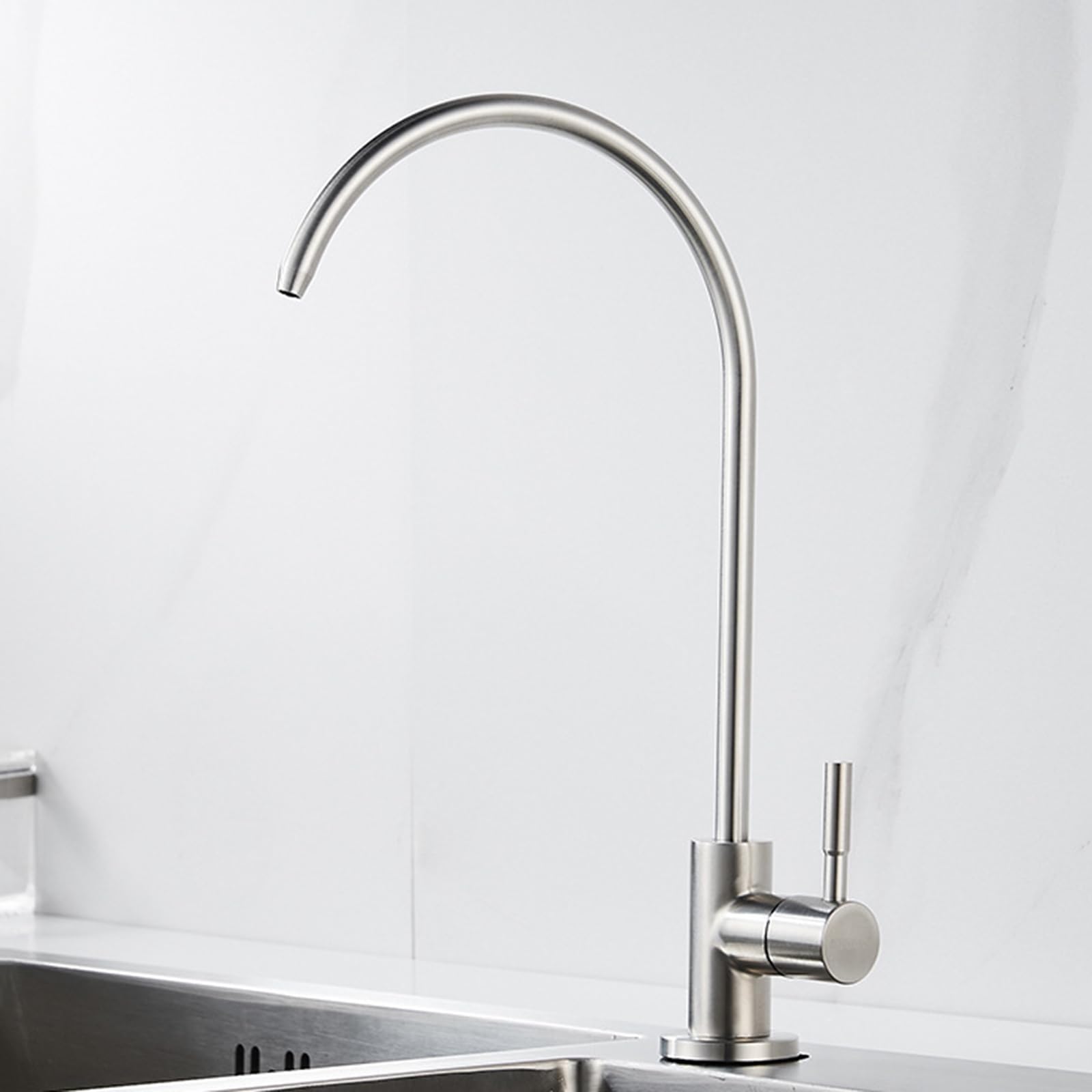 Faucet Kitchen Faucet Swivel Brushed Nickel Drinking Water Swan Neck Sink Filter Tap