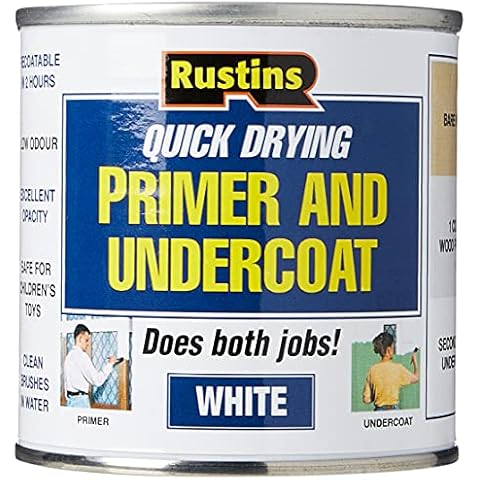 RUSTINS WHPU250 Primer Paint, White 250ml Cover