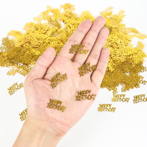 Image of Happy Birthday Gold Confetti for Table - Party Decoration Supplies, Perfect for Sprinkling Scatter and Table Decorations