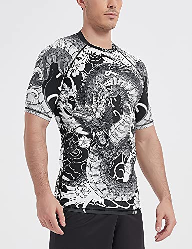 LAFROI Men's Long Sleeve UPF 50+ Baselayer Performance Compression Shirt Rash Guard-CLY08D4