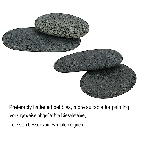 18 Stück Flache Steine zum Bemalen,5-8 cm Glatte Kieselsteine zum Bemalen,Flache Kieselsteine zum Basteln,handverlesene Naturstein Aquarium Deko-Steine