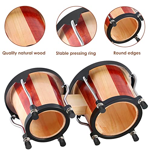 image for EastRock Bongo Drum 4” and 5” Bongos Drum Set for Adults Kids Begi