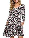 Picture of ZENNILO Plus Size Casual T Shirt Dresses for Women Flowy Swing Tunic Dress Pockets