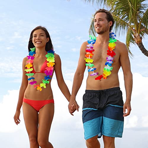 Adxco AX1906 150 Pieces Hawaiian Leis Assorted Styles Leis Necklace Hawaiian Luau Tropical Flower Garland thumb #5