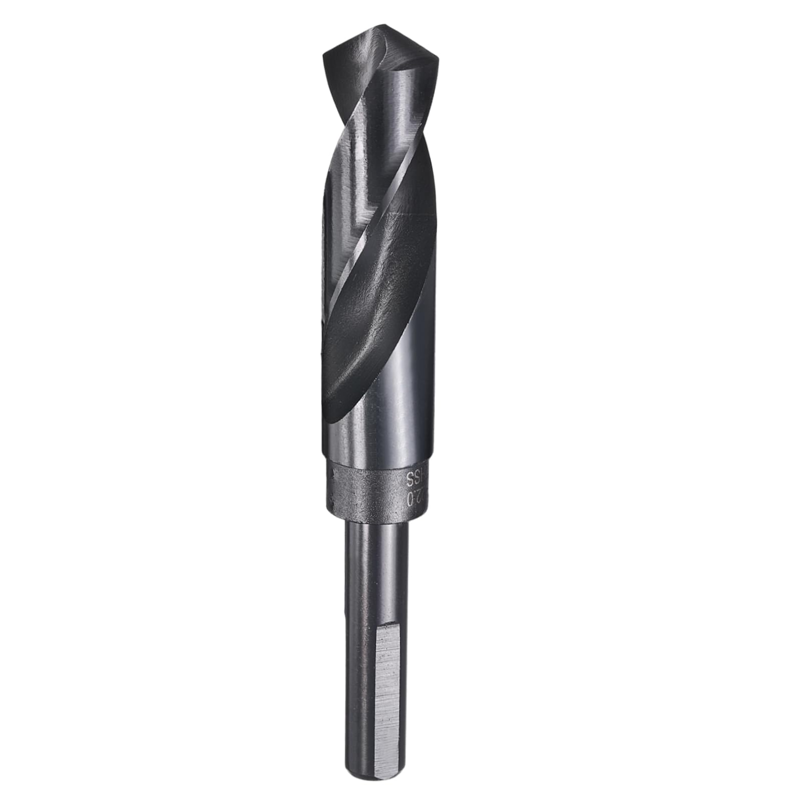 HARFINGTON 22mm Drill Bit 1/2" Reduced Shank 3-Flat 4241 High Speed Steel Nitriding Black 118° for Soft Materials Wood Plastic Iron Copper Aluminum