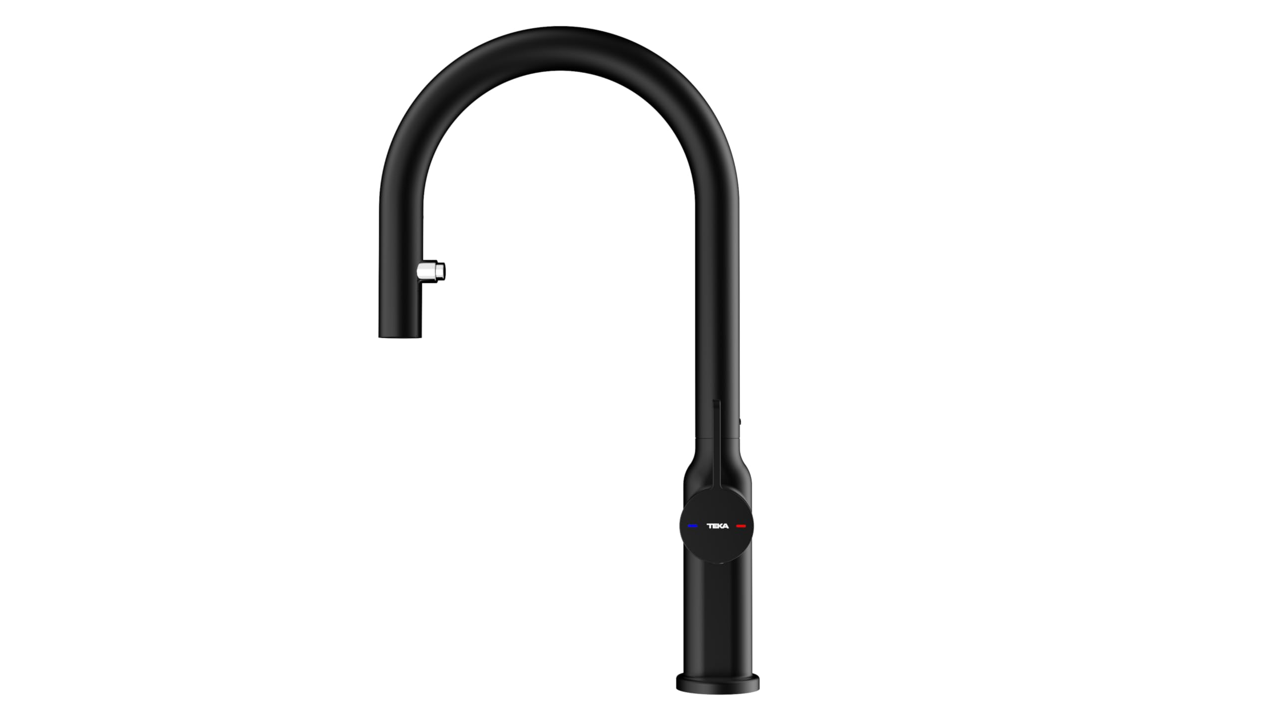 TEKA Grifo Cocina Monomando, Caño Alto Giratorio 360º, Maneral Extraíble 2 Funciones, Aireador Anticalcáreo, Latiguillos Flexibles 3/8”, Modelo OVAL 9382