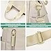 DOURR Light 3 Compartments Crossbody Bags for Women Triple Zip Top Handle Handbag Multi-pocket Nylon Satchel (Beige)