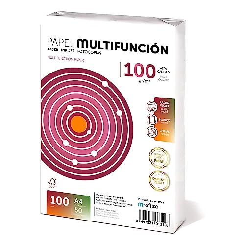Folios A4 100gr 50 hojas, Papel Multiusos Impresora,...