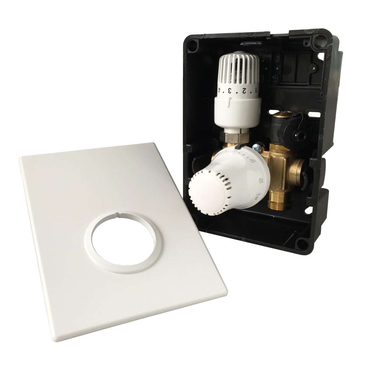 Warmwasser Tackerplatte Fußbodenheizung HoWaTech TAC Komplett Set 5/10m² Dämmplatte 20mm EPS WLG 045 DES und Regelbox TH-RTL, Heizfläche:10.00m²
