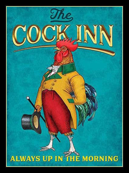 Up in The Morning The Cock Inn Canvas Print Poster Fridge Magnet 6x8 Large (6x8)