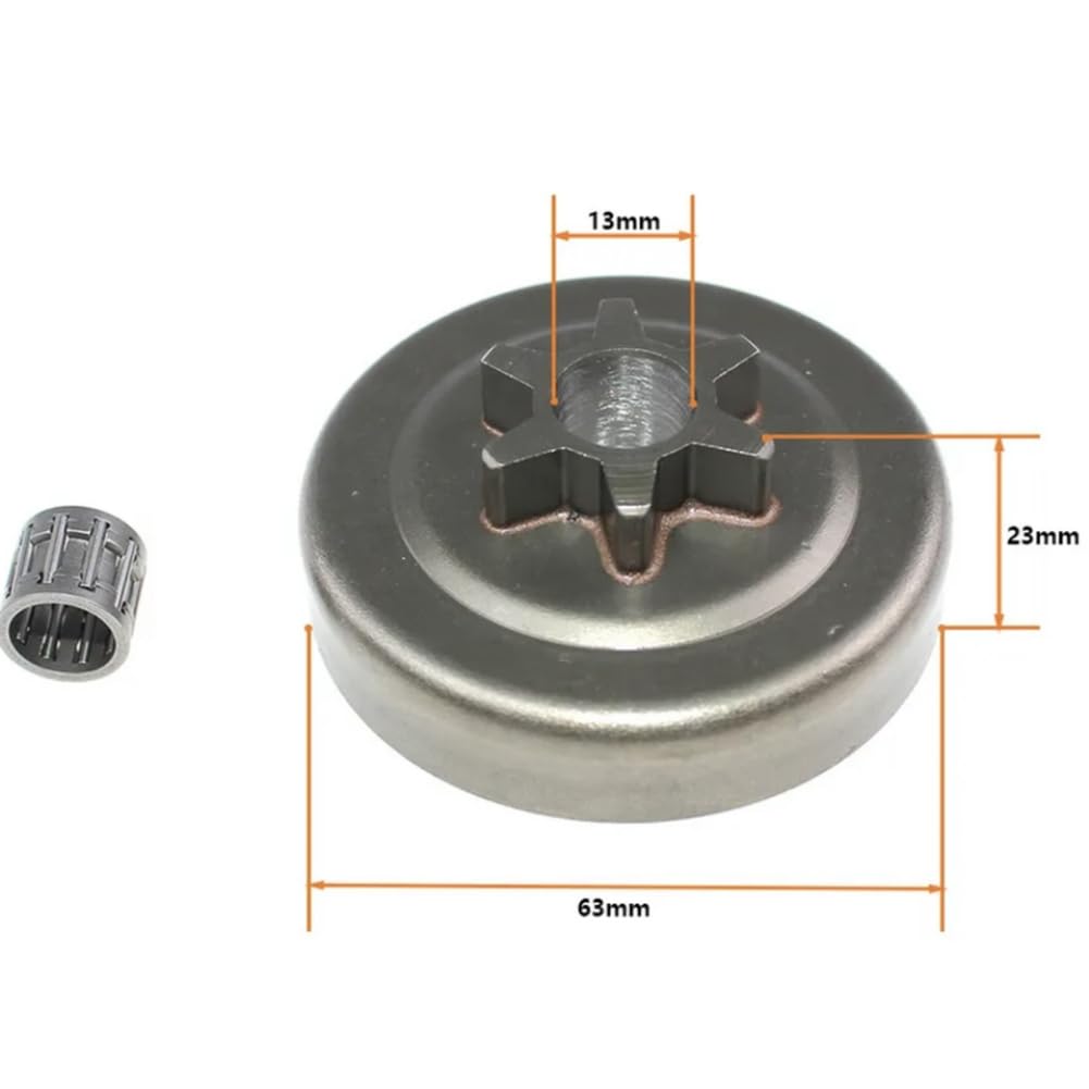 Piñón Recto 6T Rodamiento de Agujas 175-005-39133 Compatible con KIORITZ CS-3500 CS-350TES CS350WES Tambor de Embrague de Motosierra de 14 Pulgadas