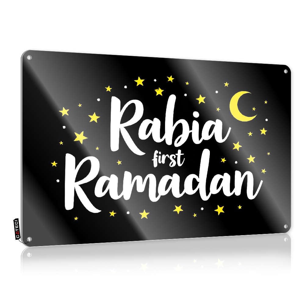 Tin Signs For Man Cave Rabia'S First Ramadan Celebration Tin Sign Bar Accessories Man Cave Tin Sign Funny(20X30CM)