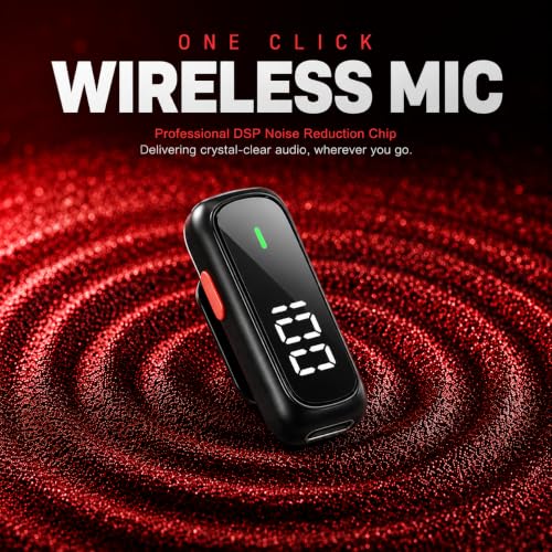 Image of Primate S50 Magnetic Wireless Microphone for YouTube, 3-Level Noise Cancellation, 52H Charging Case, Clip-On Lavalier Mic for Android & iPhone, Wireless Mic for Vlogging, Live Streaming