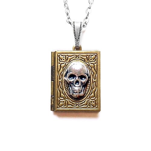 skull Locket. Skull Necklace Pictures Locket Necklace Skull Jewelry Gift for Men and Women Valentine's Day gift