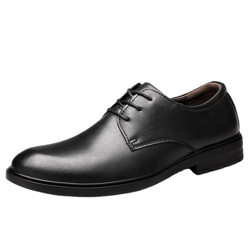 Mens Black Oxfords Lace-up Walking Office Loafers Work Flats Casual Retro Wedding Work Shoes3