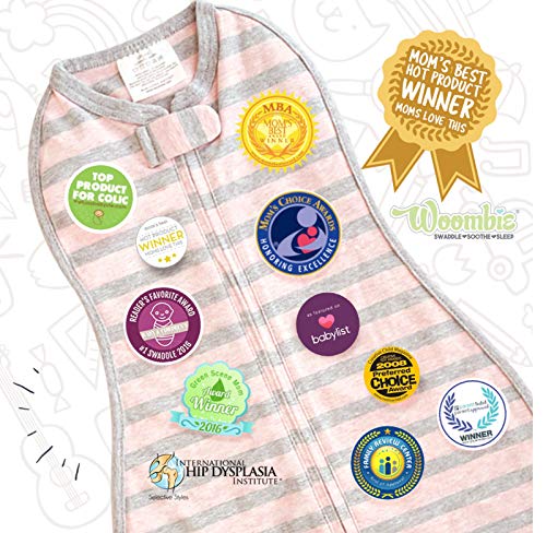 Image of Woombie Grow with Me Baby Swaddle, Convertible Swaddle Fits Babies 0-9 Months, Expands to Wearable Blanket for Babies Up to 18 Months, Moo Gray
