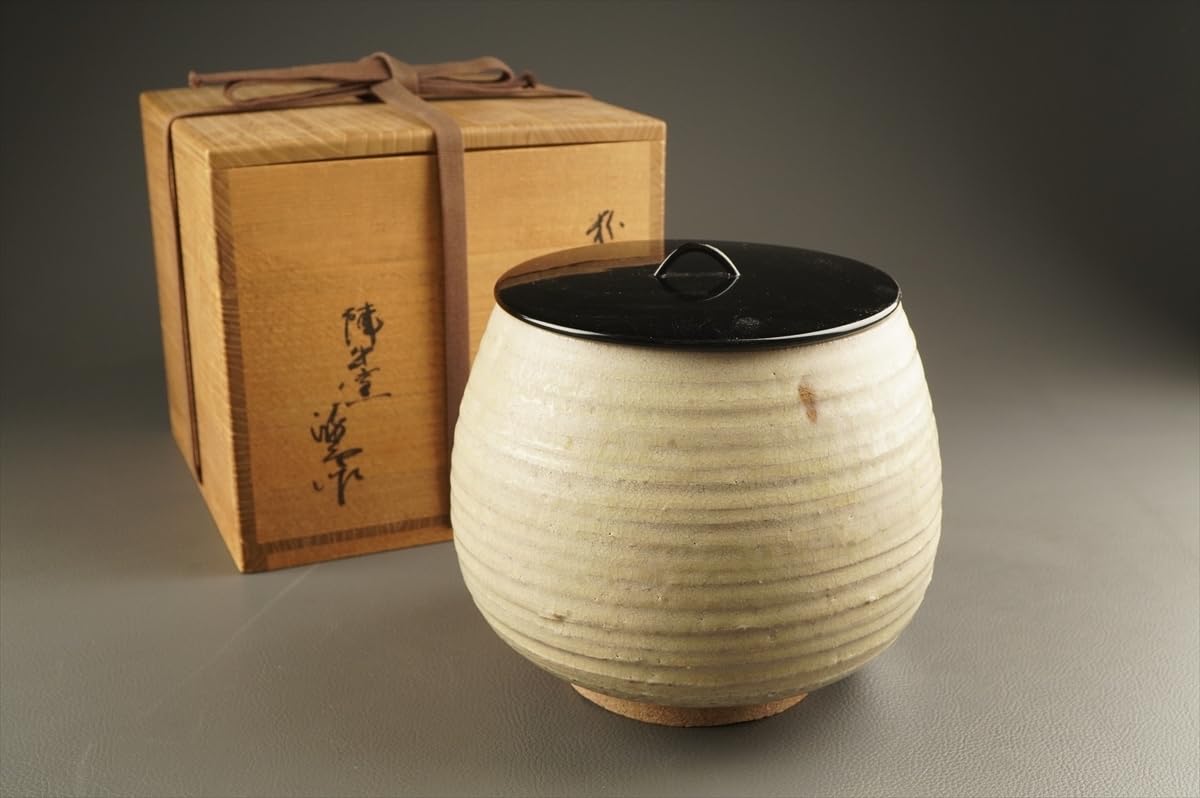 煎茶道具瀬戸焼陣出窯澤田酔云作線文湯呑十客共箱CR7149