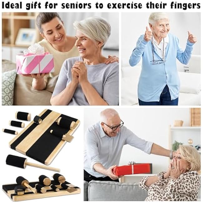 Hand Exercise Board with Hook and Loop Fasteners Hand Therapy Tool Equipment 14'' x 9'' Hook and Loop Exercise Board Solid Wood Base with Wood Tools for Improving and Finger Strength