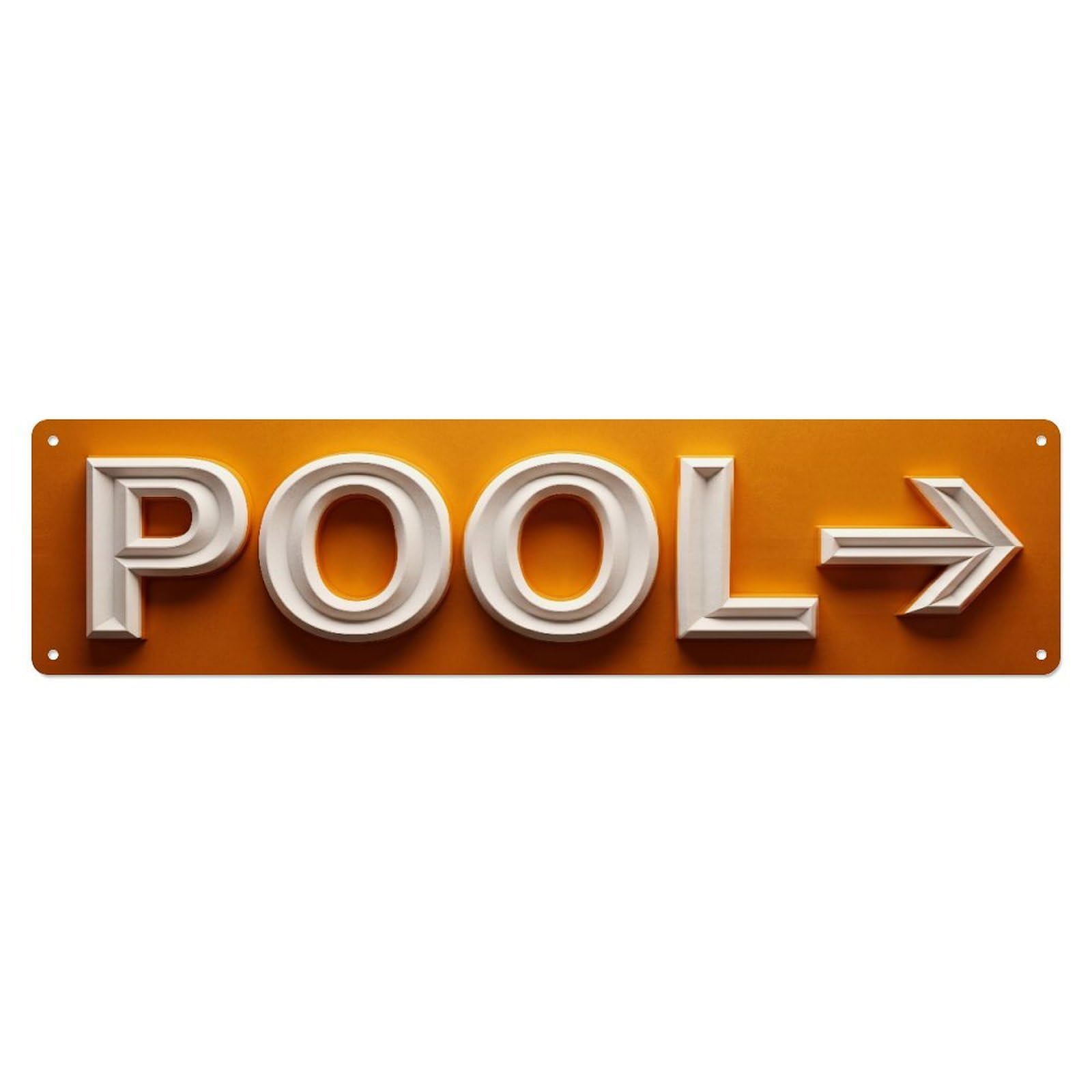 Swimming Pool Amber Orange Metal Tin Skinny Sign Plaque Wall Decor for Cafe, Club Bar, Office, Home Garden Metal Poster 4x16Inch