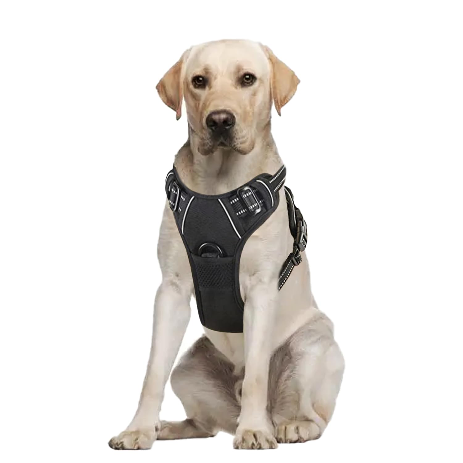 Dog Harness, No Pull Dog Harness for Large Dogs, Adjustable Anti-Explosion Dog Vest, Reflective Oxford Outdoor Pet Vest with Safety Clip, Padded Comfort (Small)