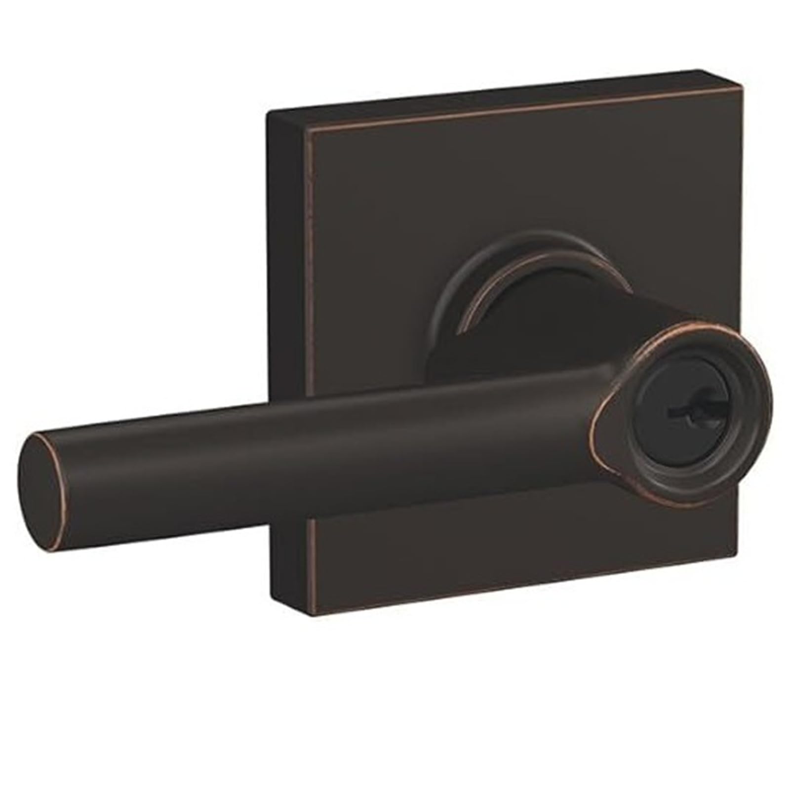 Aged Bronze Collins Trim Lever Keyed Entry Lock
