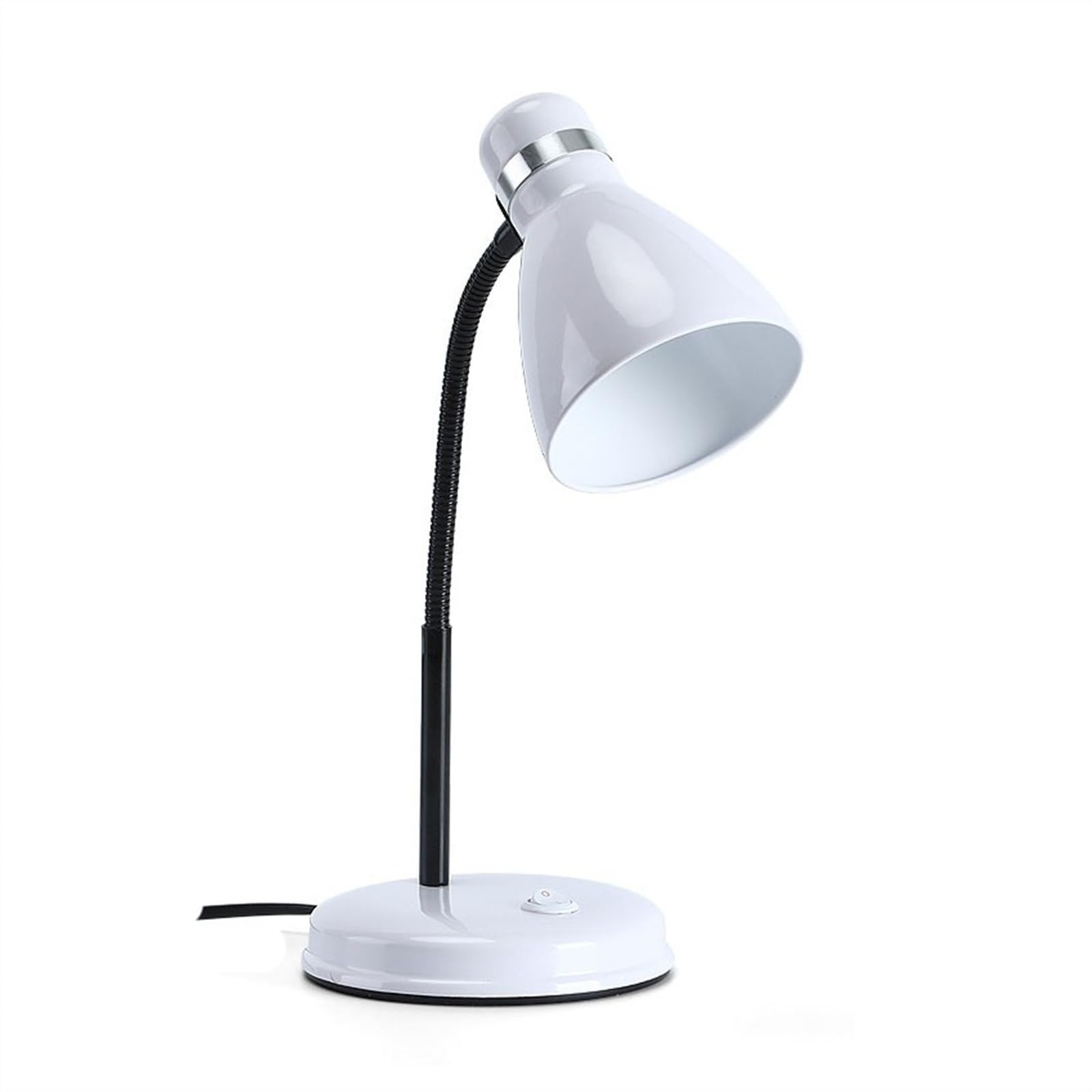 Lampada da Scrivania Lampada da scrivania a LED for protezione degli occhi con interruttore a pulsante, lampada da scrivania flessibile in metallo a collo di cigno, lampada da lettura dimmerabile con