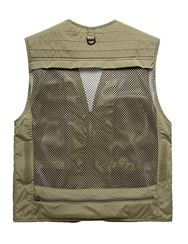 Perbai Mens Utility Summer Outdoor Travel Safari Photo Fishing Cargo Vest with Multi Pockets4