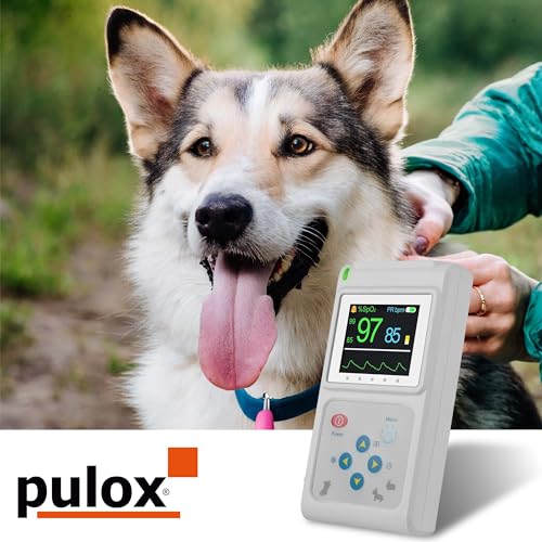 Pulox Pulsoximeter PO-600VET - Veterinär Oximeter zur Messung von SpO2 und Puls bei Tieren - für Tierarzt, Tierklinik und Heimgebrauch