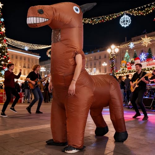 Costume cheval gonflable avec ventilateur déguisement adulte