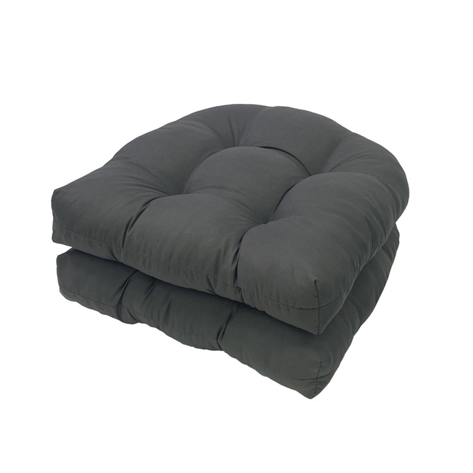 FYHTC 2 Pieces Seat Cushions in 48x48cm, Comfortable Seat Cushions U-shaped Cushion Sofa Rattan Chair Cushion for Wicker Chair Seat Patio Furniture Dining Chair Pad(Dark gray)