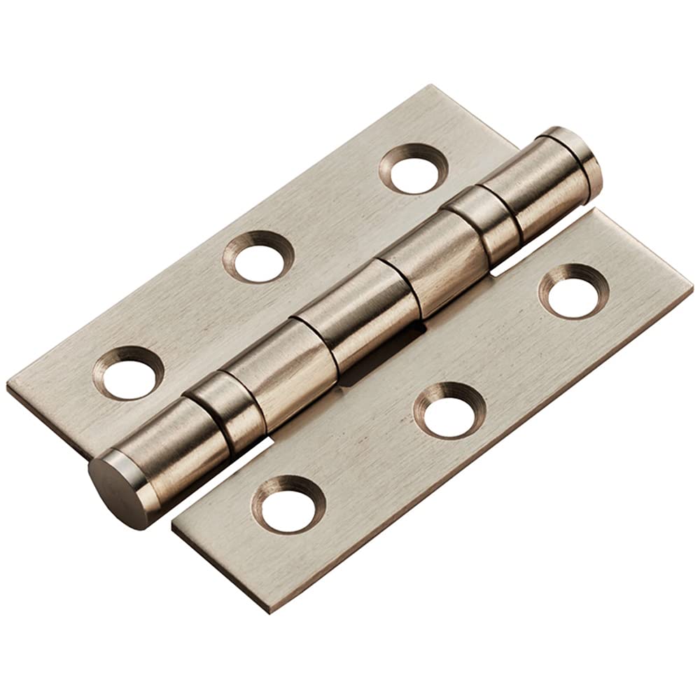 Pair 76 X 51 X 2mm Ball Bearing Hinge Satin Nickel Plated Interior Door from B&Q