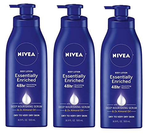 NIVEA Essentially Enriched Body Lotion, 16.9 Fl Oz (Pack of 3) - Packaging May Vary