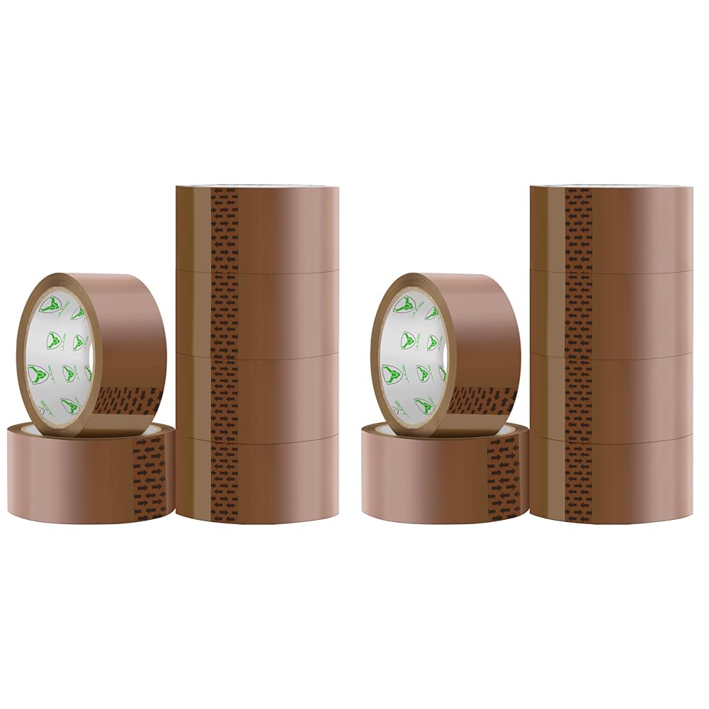 iSOUL Packing Tape, 6 Rolls Strong Heavy Duty Brown Tape 48mm x 66m, Ideal for Moving and Packaging, 48mm x 66m (2 Pack)