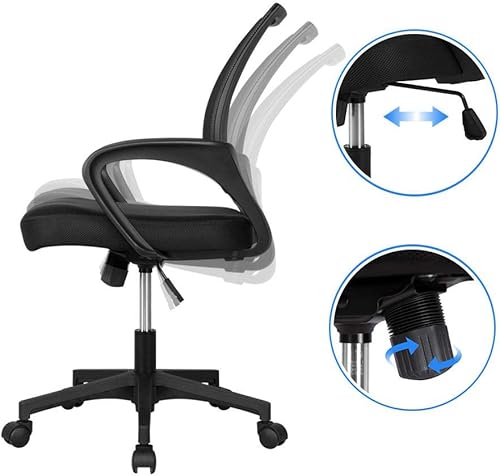 Miniatura 8 de Yaheetech Silla de oficina ergonómica Silla de escritorio con respaldo medio grande Silla de computadora barata Silla giratoria de malla con soporte