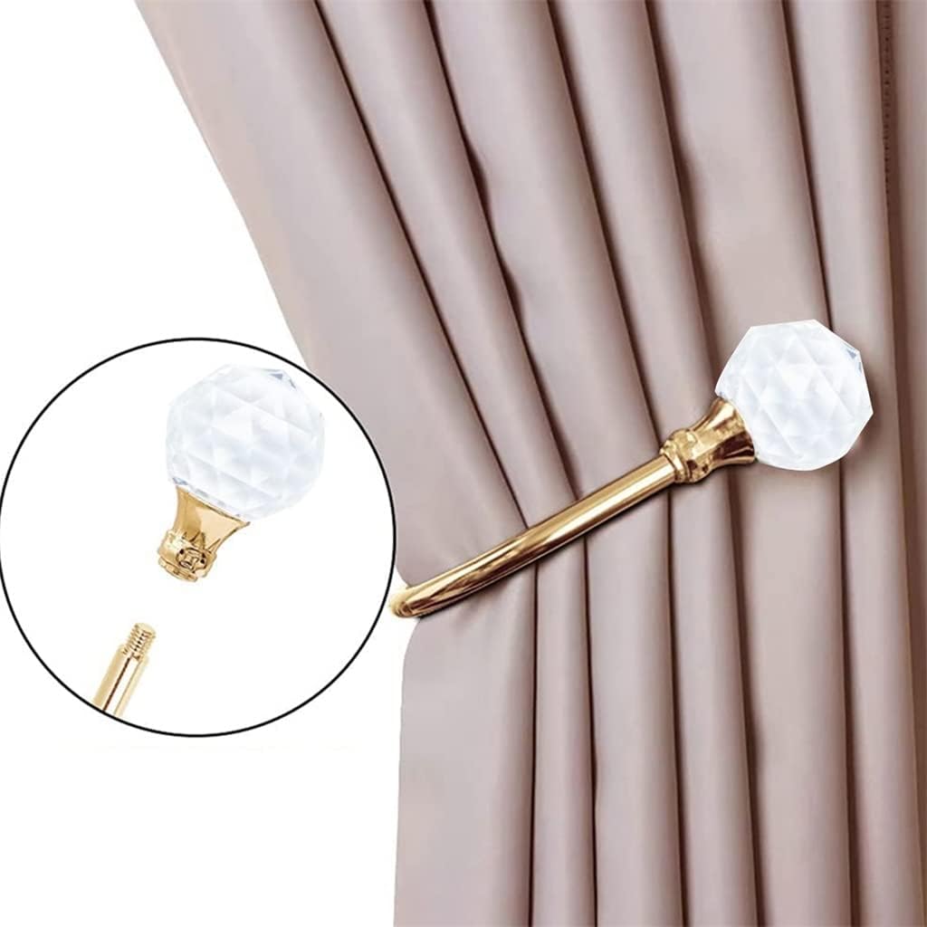 FMURY Crystal Ball Magnetic Curtain Straps Home Curtain Fastener Buckles Clips Rods Accessories Hooks(E)