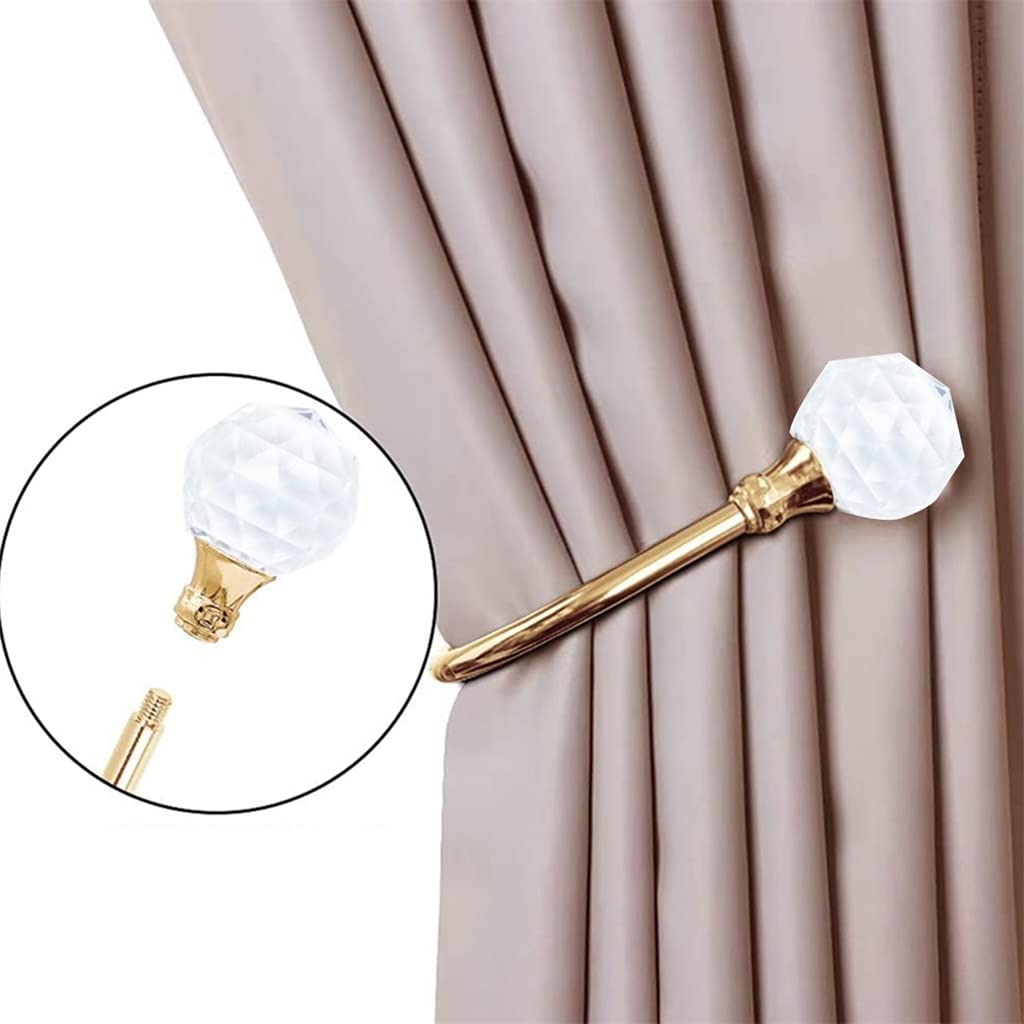 Boule de Cristal Sangles de Rideau Magnétiques Accueil Boucles de Fixation de Rideau Clips Tiges Accessoires Crochets (Couleur : A, Taille (A comme Le Montre l'image)