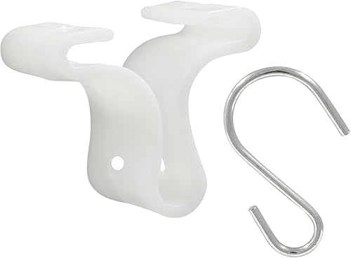 Miniatura 5 de Bonsicoky 15 clips de rejilla blanca, colgador de techo con 15 ganchos en S de metal para oficina, aula, hogar, fiesta y decoración de boda