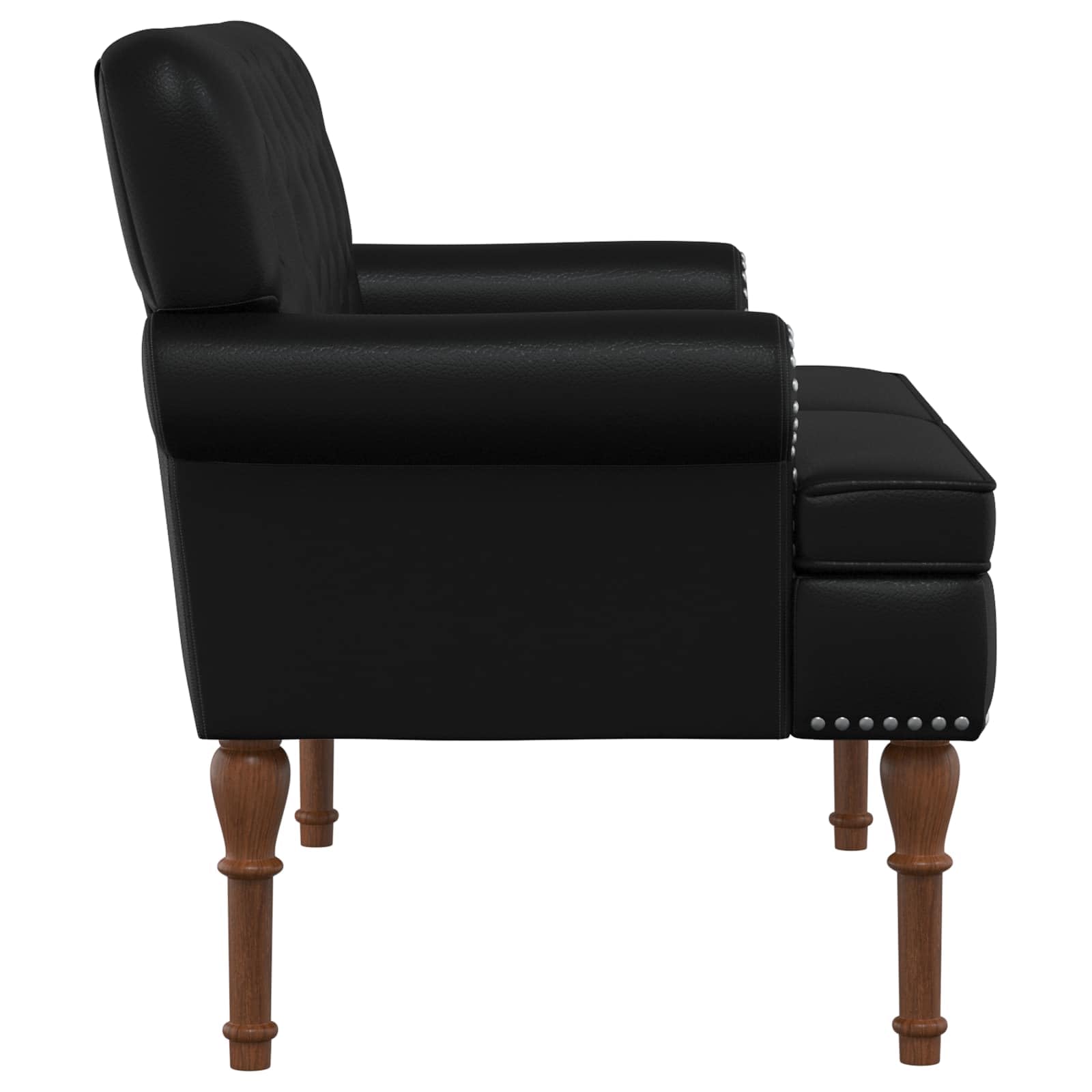 vidaXL Sofa dwuosobowa z guzikowym pikowaniem Czarny 120 x 65 x 77 cm,