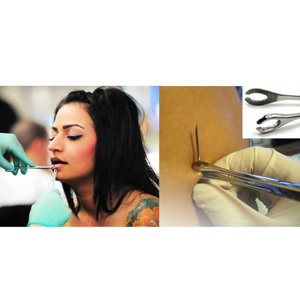 Herramienta de perforación - Profesional Oreja Labio Ombligo Nariz Lengua Septum Esponja Pinzas Abrazadera Alicates para perforar el cuerpo Herramienta