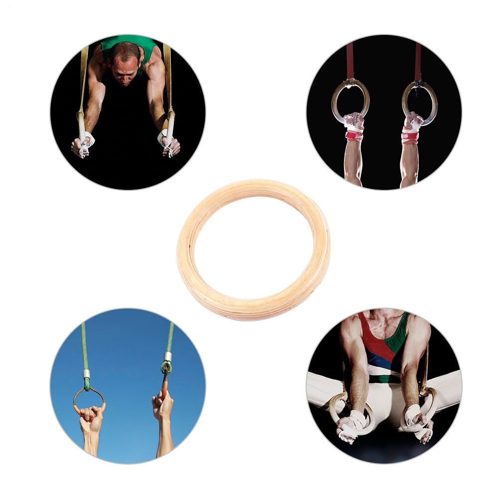 Anelli da ginnastica in legno, anelli da fitness da 28 mm e 32 mm, anelli da ginnastica in legno, anelli per trazioni alla sbarra, anello fitness, attrezzature per allenamento muscolare