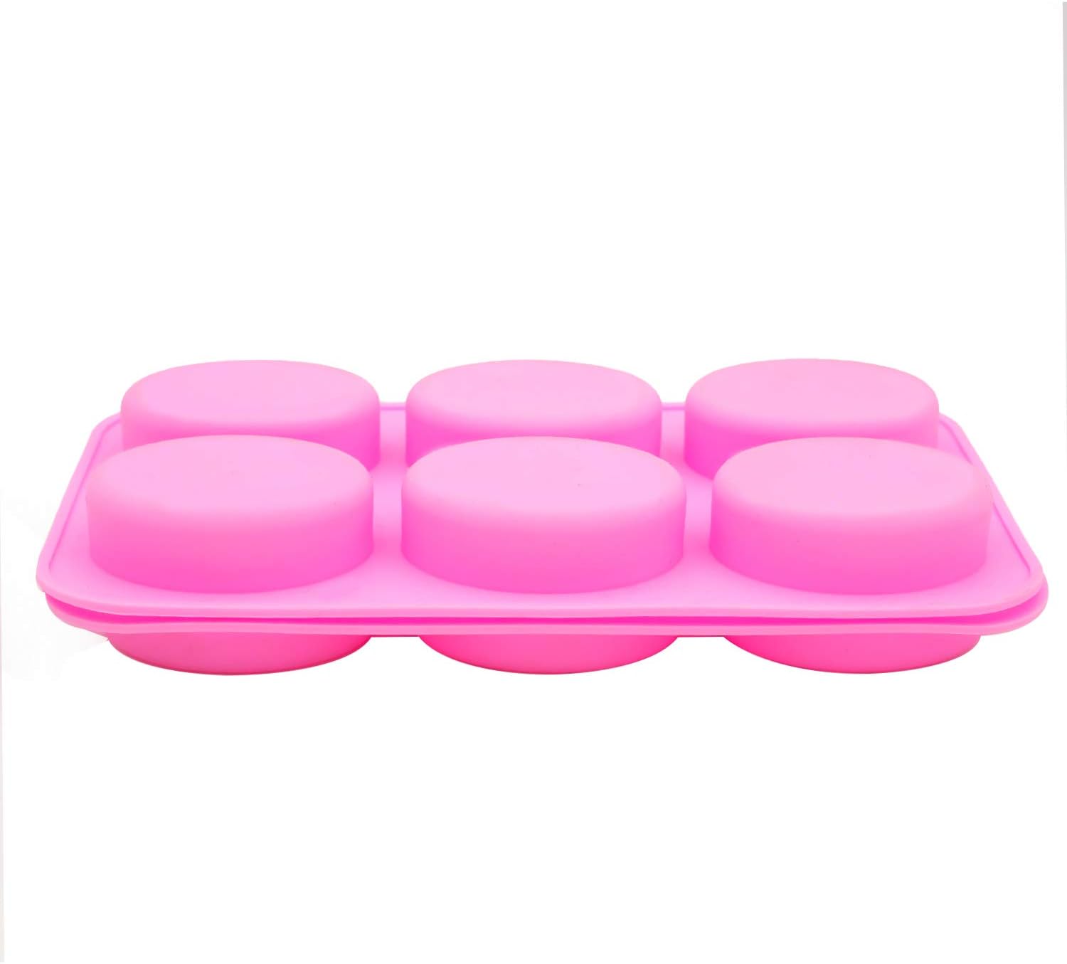 KINJOEK 9 Packs 54 Cavity Oval Silicone Soap Molds, Pink Pudding Chocolate Cake Baking Molds, Soap Mold for Soap Making Handmade DIY Scented Candles Supplies Tools