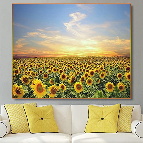 DIY 5d diamant peinture fleurs jaunes point de croix strass broderie craft 80x180