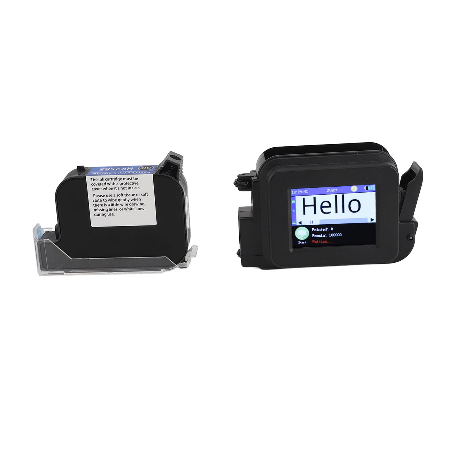 Fabater Imprimante à Jet d'encre Portative, Mini Imprimante Portable avec Cartouche à Séchage Rapide, Machine de Codage de Poche pour Date et Code-Barres