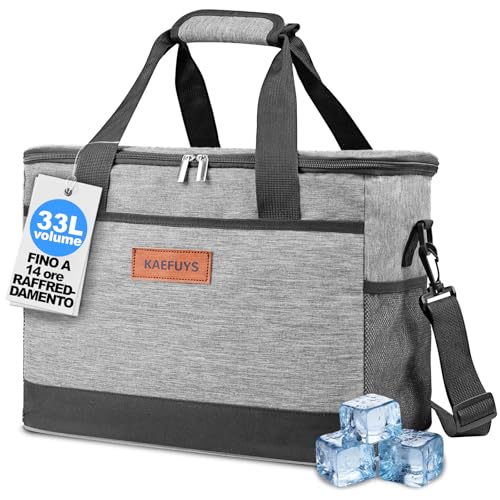 KAEFUYS Borsa Termica 33L Borsa Termica Porta Pranz Mantieniti Caldo e Freddo Borsa Frigo Impermeabile con Tracolla Adatto per Campeggio Picnic All'aperto Barbecue
