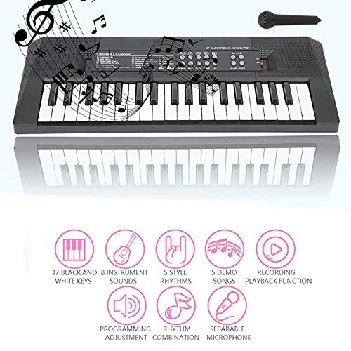 Pwshymi Mini Piano Numérique, 37 clés Piano électrique avec Microphone, Fonction d’enregistrement Clavier Musical pour… - Les Beatles, Paul McCartney, John Lennon, RIngo Starr, George Harrison Pwshymi Mini Piano Numérique, 37 clés Piano électrique avec Microphone, Fonction d'enregistrement Clavier Musical pour… – Image 7