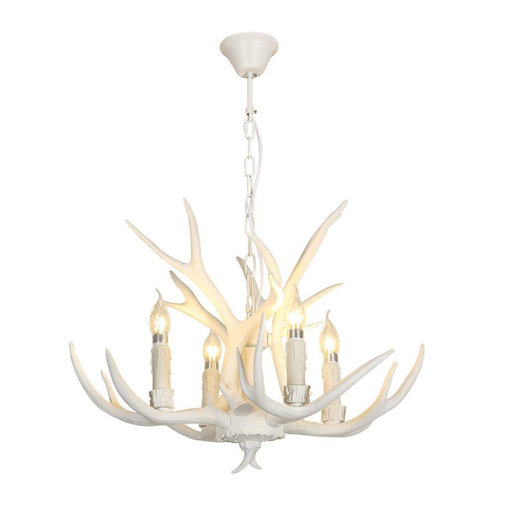 SYAXVOM Antler Chandelier Retro Personality Antlers Lamp Creative Resin American Country Living Room Dining Bedroom Bar