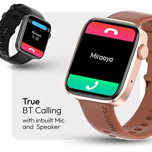 Image of NUMBER Dialfit Pro Max Bluetooth Calling Smart Watch, 1.91 inch Large Edge-to-Edge Display, Always On, 600 Nits Brightness,Heart Rate, Blood Pressure, SPO2, IP68, 7 Days Battery, Metallic Body (Brown)