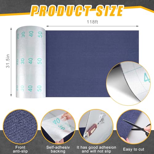 BreezeHug Paint Booth Mat 32 x 118ft Alfombra Impermeable para Garage Protección de Superficies contra Pinturas Antiestática Resistente a Manchas Azul miniatura 2