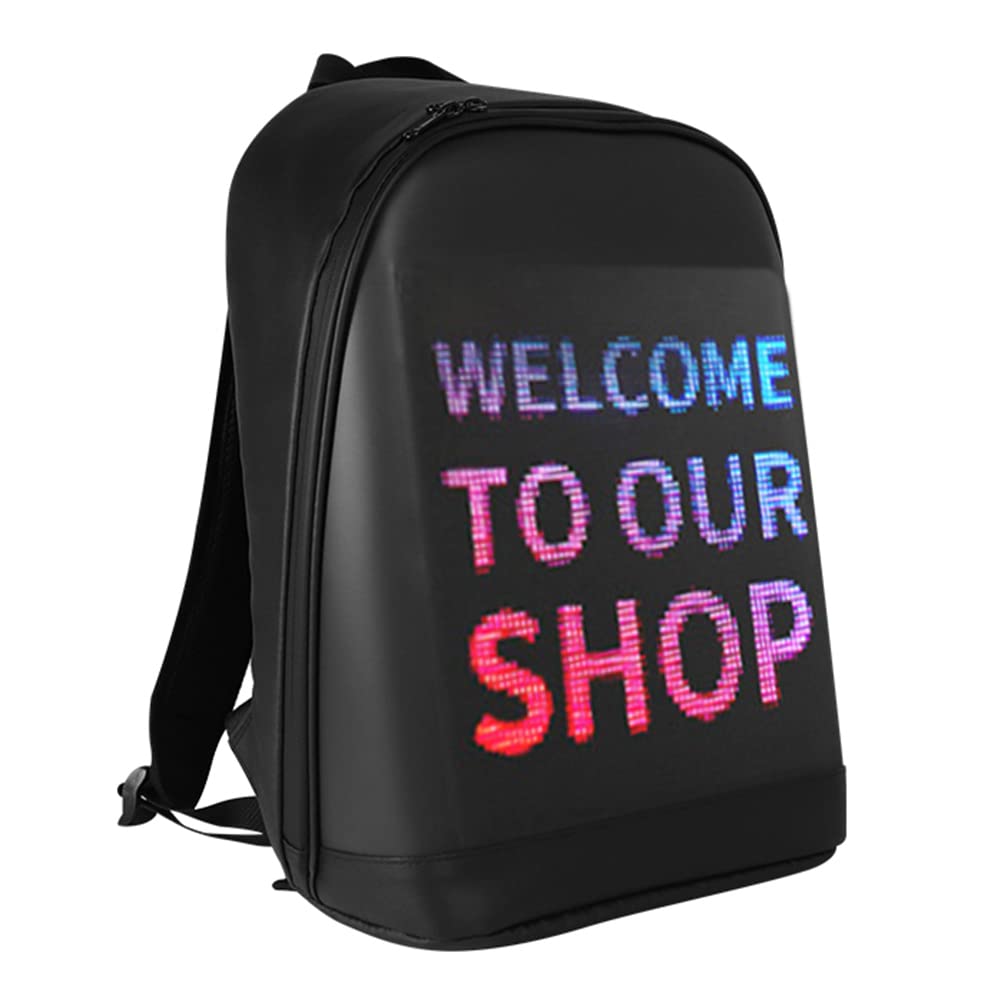CRGANGZY Backpack Laptop Bag Smart Wireless Wifi App Control School Bag LED Display Screen Advertising Light Billboard Backpack