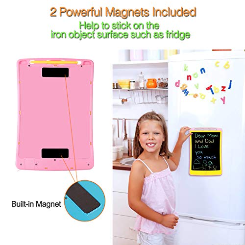 LCD Writing Tablet Drawing Board - 10.5 Inch Colorful Screen Electronic Writing Doodle Pad Children Preschool Learning Educational Handwriting Pad for Note Memo Boy Girl Toy Gift (10.5inch, Pink)